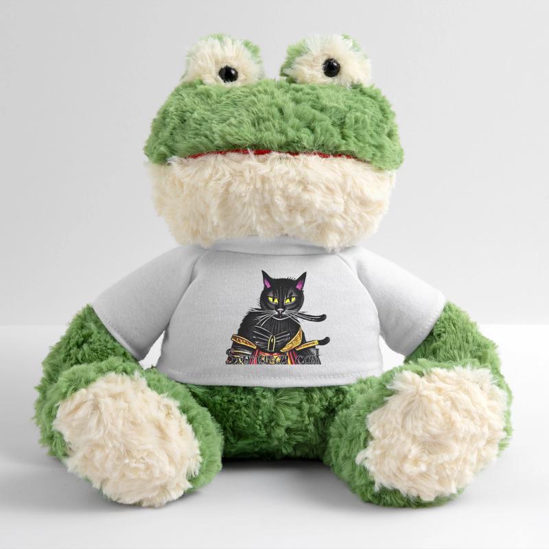 Chat samouraï avec une armure dorée Grenouille Torge MiniFeet®