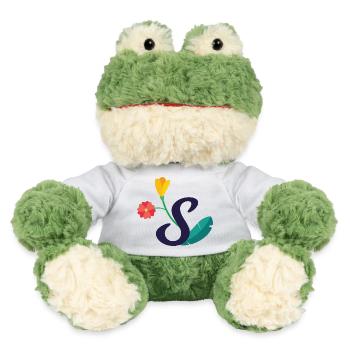 Elegant letter 'S' with flowers - MiniFeet® Frog Torge - white - Front