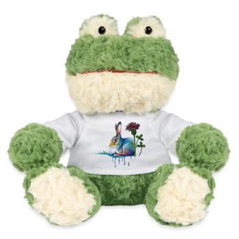 Colorful bunny with clover - MiniFeet® Frog Torge - white - Front