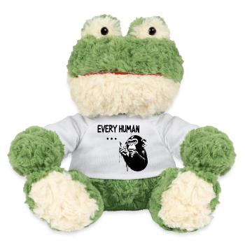EVERY HUMAN ... | Thinking ape Banksy Style - MiniFeet® Frosch Torge - Weiß - Vorne