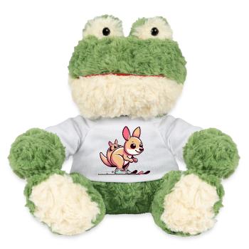Kangaroo with baby in pouch sweet and cheerful - MiniFeet® Frog Torge - white - Front