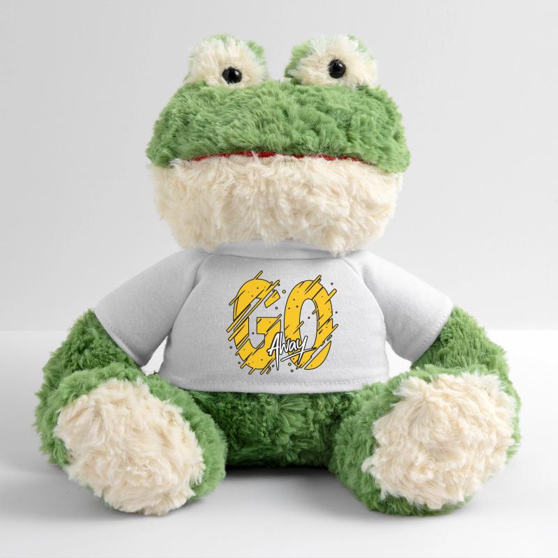 GO Away Typography Grunge Poster – Bold Yellow Tex MiniFeet® Frog Torge