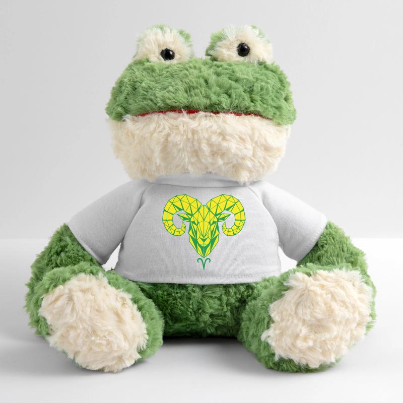 Geometric ram's head yellow-green MiniFeet® Frog Torge