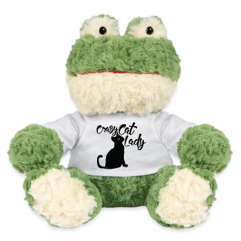 Silhouette de chat noir aux yeux dorés - Grenouille Torge MiniFeet® - blanc - Devant