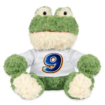 Maillot de football numéro 9 design sportif - Grenouille Torge MiniFeet® - blanc - Devant