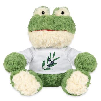 Olive branch with four black olives - MiniFeet® Frog Torge - white - Front