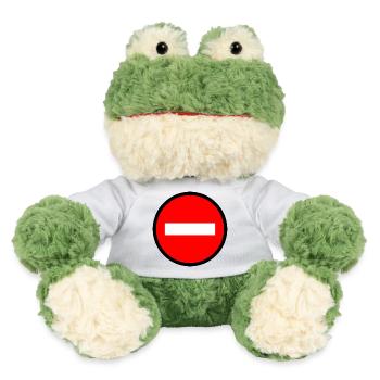 INTERDIT. PANNEAU. NE PAS ENTRER. DANGER. HUMOUR. - Grenouille Torge MiniFeet® - blanc - Devant