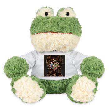 Cœur Steampunk romantique - Grenouille Torge MiniFeet® - blanc - Devant