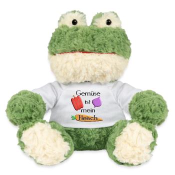Gemüse - Gemüse ist mein Fleisch -schwarze Schrift - MiniFeet® Frosch Torge - Weiß - Vorne