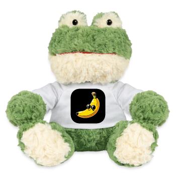 Banana yellow with eyes against black background - MiniFeet® Frog Torge - white - Front