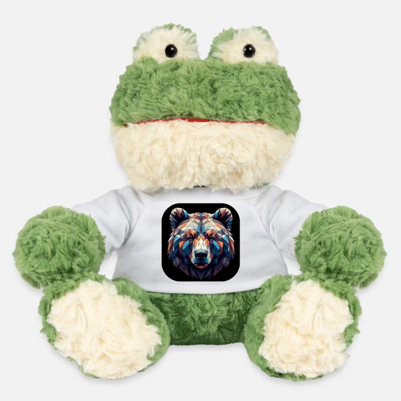 Tête d’ours Polygone Multicolore - Grenouille Torge MiniFeet® - blanc
