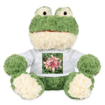 Fleurs de lys roses - Grenouille Torge MiniFeet® - blanc - Devant