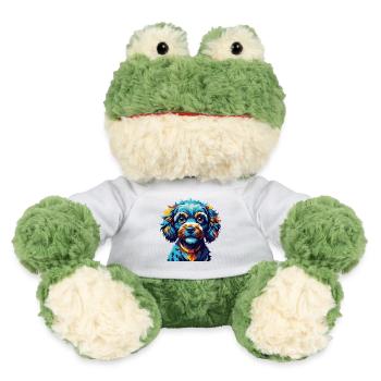 Toy Poodle Dog Breed Colorful Cartoon Kawaii - MiniFeet® Frog Torge - white - Front