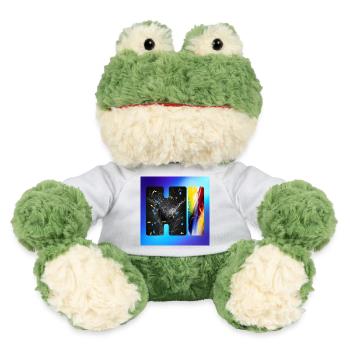 Schwarze Splatter-Abstraktion - MiniFeet® Frosch Torge - Weiß - Vorne