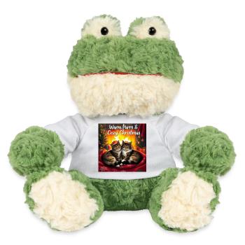 Christmas spirit, cat warmth by the fireplace - MiniFeet® Frog Torge - white - Front