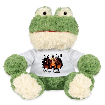 Rauhaariger Dackel Pixelart - MiniFeet® Frosch Torge - Weiß - Vorne