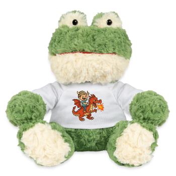 Petit viking sur dragon - Grenouille Torge MiniFeet® - blanc - Devant