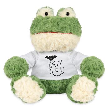 Ghost with Bat – Halloween Motif - MiniFeet® Frog Torge - white - Front