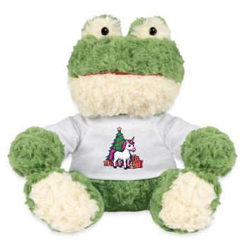 Pixel Unicorn & Christmas Tree Retro Art - MiniFeet® Frog Torge - white - Front