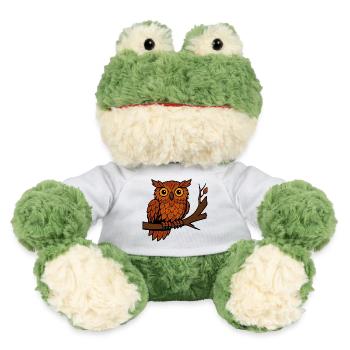 Comic Eule Herbst Wald Laub Blätter Ast Baum Feder - MiniFeet® Frosch Torge - Weiß - Vorne