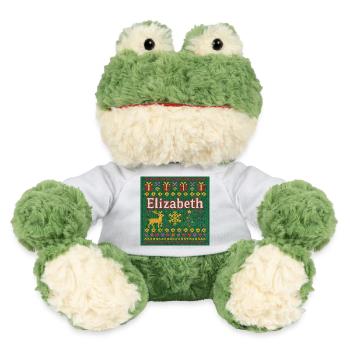 Festive Name Elizabeth Ugly Chrismas Style, Xmas  - MiniFeet® Frog Torge - white - Front