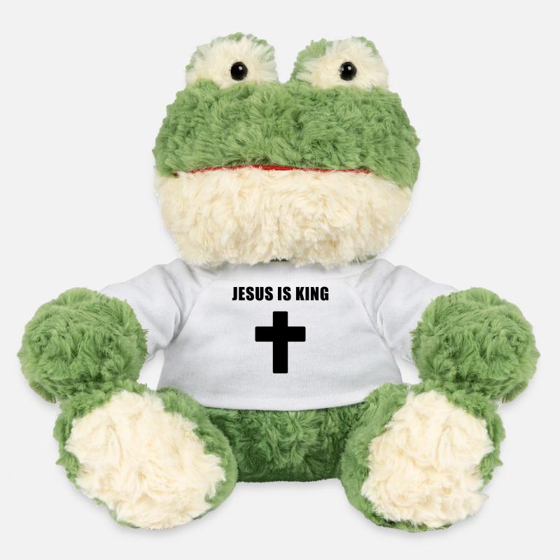 Conception minimale de croix de Jesus is King - Grenouille Torge MiniFeet® - blanc