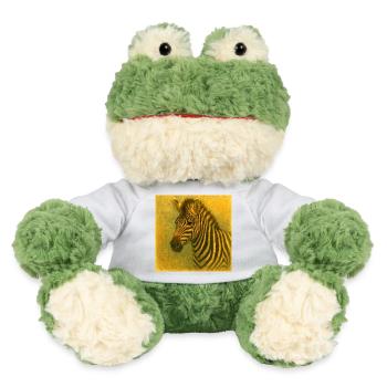 Zebra in golden tones - MiniFeet® Frog Torge - white - Front