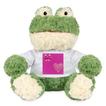 Glitter Heart & Bow Pink Romance - MiniFeet® Frog Torge - white - Front
