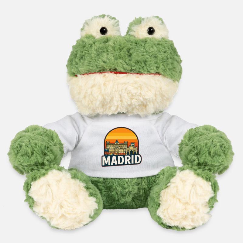 Madrid Skyline Retrò Sunset Vintage Design - Rana Torge di MiniFeet® - bianco