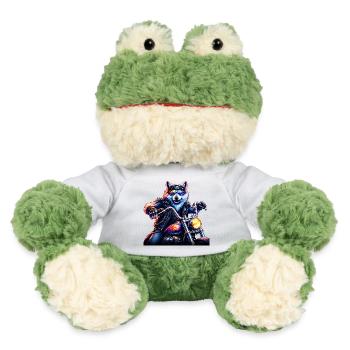 Neon Biker Wolf Motorradtier - MiniFeet® Frosch Torge - Weiß - Vorne