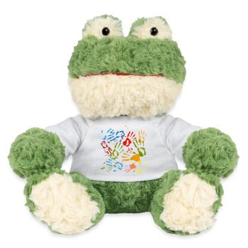 empreintes de mains colorées d’enfants avec des taches - Grenouille Torge MiniFeet® - blanc - Devant