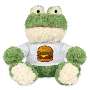 Ausdrucksstarker Burger-Design mit grünen Akzenten - MiniFeet® Frosch Torge - Weiß - Vorne