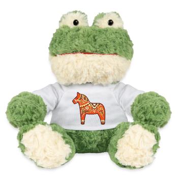 Retro 70s Swedish Dala Horse Folk Art Design - MiniFeet® Frog Torge - white - Front