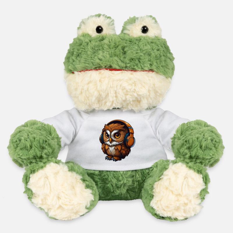Eule mit Kopfhörern - MiniFeet® Frosch Torge - Weiß