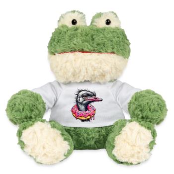 drôle de festin pour les yeux - Oiseau autruche avec beignet - Grenouille Torge MiniFeet® - blanc - Devant