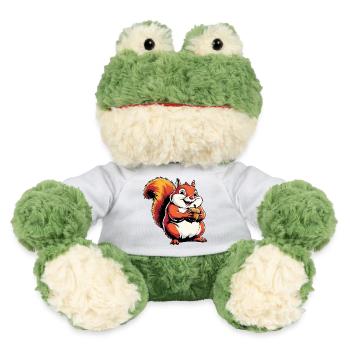 Funny Squirrel CartoonWith Acorn - MiniFeet® Frog Torge - white - Front