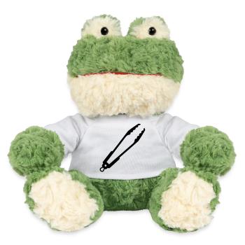 Grillzange Zange Küchenhelfer - MiniFeet® Frosch Torge - Weiß - Vorne