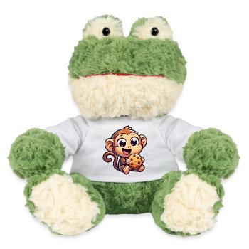 Chimpanzé avec friandise sucrée au biscuit - Grenouille Torge MiniFeet® - blanc - Devant