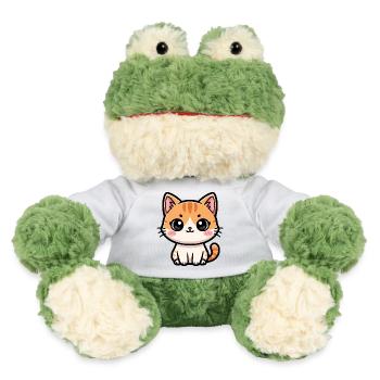 Chibi Tabby Kitten Tee Art - MiniFeet® Frog Torge - white - Front