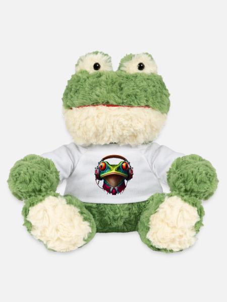Frosch mit Kopfhörer und Krawatte - MiniFeet® Frosch Torge - Weiß