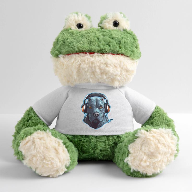 Cooler Pitbull mit Kopfhörern MiniFeet® Frosch Torge