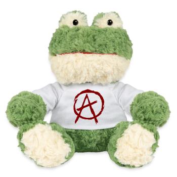 Anarchie Symbol im Kreis - dunkelrot - MiniFeet® Frosch Torge - Weiß - Vorne