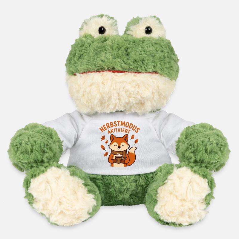 Autumn Mode Enabled | Fox with coffee cup - MiniFeet® Frog Torge - white