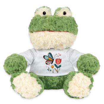 Spring motif butterfly with flowers - MiniFeet® Frog Torge - white - Front