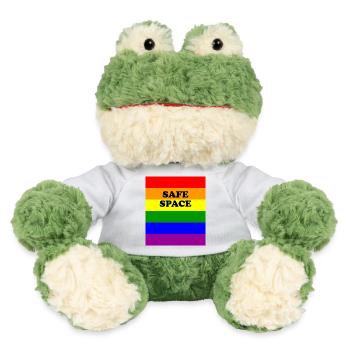 LGBT safe space rainbow flag - MiniFeet® Frog Torge - white - Front