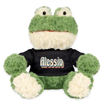 Alessio Retro Vintage T-Shirt T-Shirt Geschenk - MiniFeet® Frosch Torge - Schwarz - Vorne