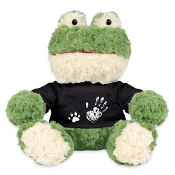 Fußabdruck Mensch und Pfote - Tierliebhaber - MiniFeet® Frosch Torge - Schwarz - Vorne