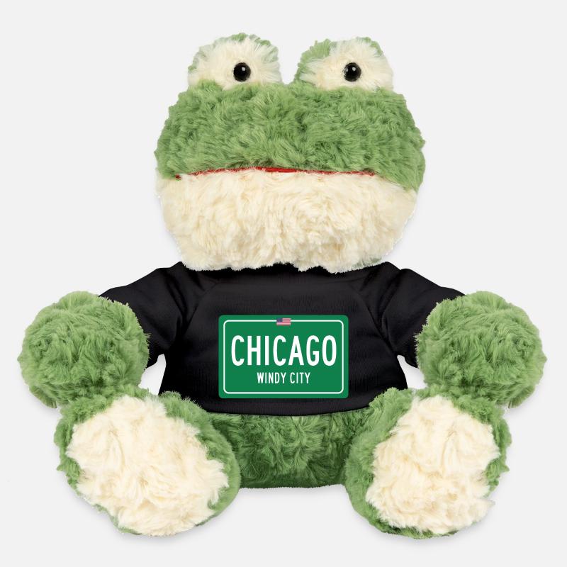 Signe de nom de lieu de Chicago - Grenouille Torge MiniFeet® - noir