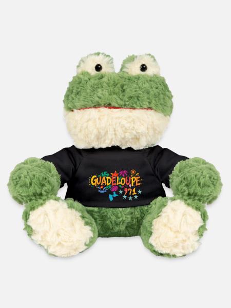 Carte de la Guadeloupe 971 - idee cadeau souvenir - Grenouille Torge MiniFeet® - noir