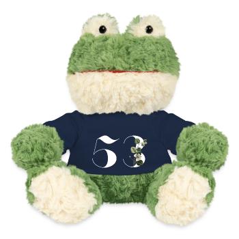 Nummer 53 Blumengrün - 53. Blumengeburtstag - MiniFeet® Frosch Torge - French Navy - Vorne